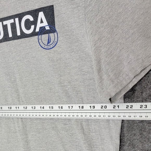 Nautica T-Shirt Mens Large Gray Short Sleeve Crewneck - Picture 7 of 11